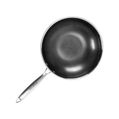 12.5 inch Die Cast Kitchen Frying Pans 1.35kg Honeycomb Three Layers 8cm Height