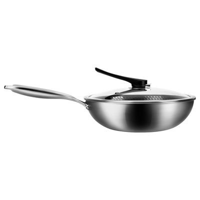 12.5 inch Die Cast Kitchen Frying Pans 1.35kg Honeycomb Three Layers 8cm Height
