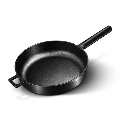 OEM Lightweight Cast Iron Skillet Frying Pan 6.5cm Height 2.1kg Smoke Free With Lid